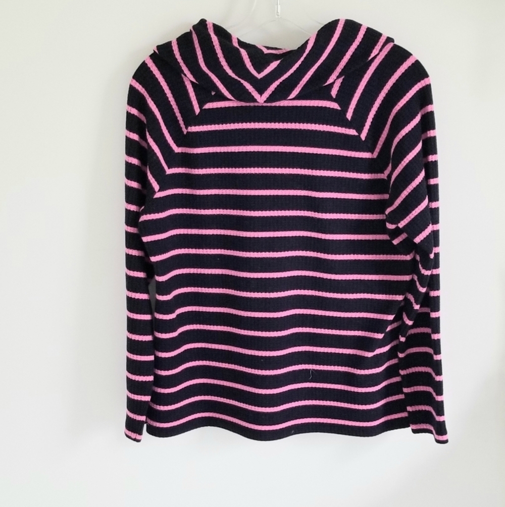 Talbots stripe waffle knit Raglan sleeve top